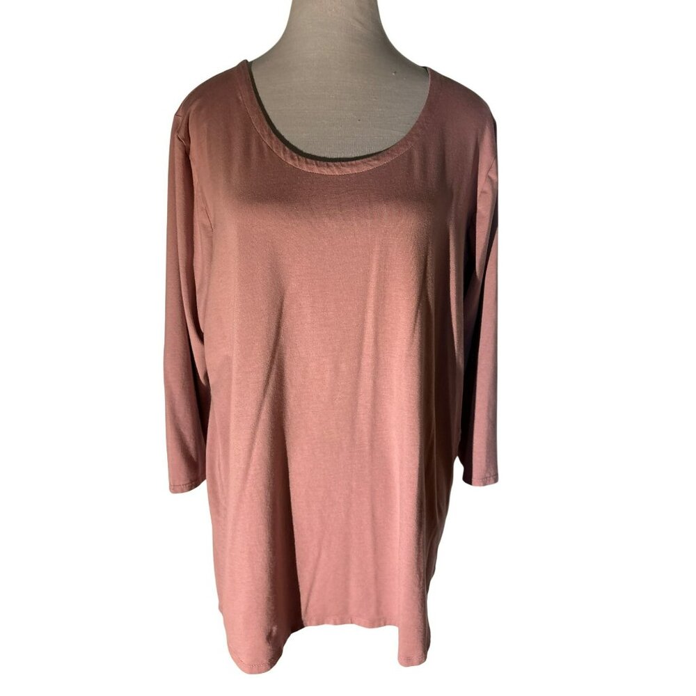 J. Jill Luxe Supima A-Line Mauve Tunic Top Size L